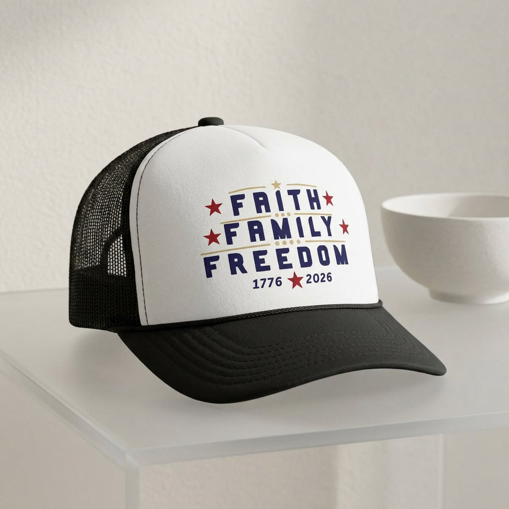 Patriotic 4th of July Cap - Faith - Family - Freedom