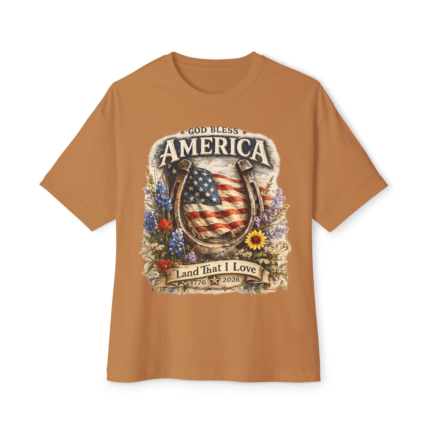 Flower USA Shirt, 250th Anniversary Shirt, 4th of July Gift, Independence Day T-Shirt, Patriotic USA Shirt, America Floral Land That I Love Tee