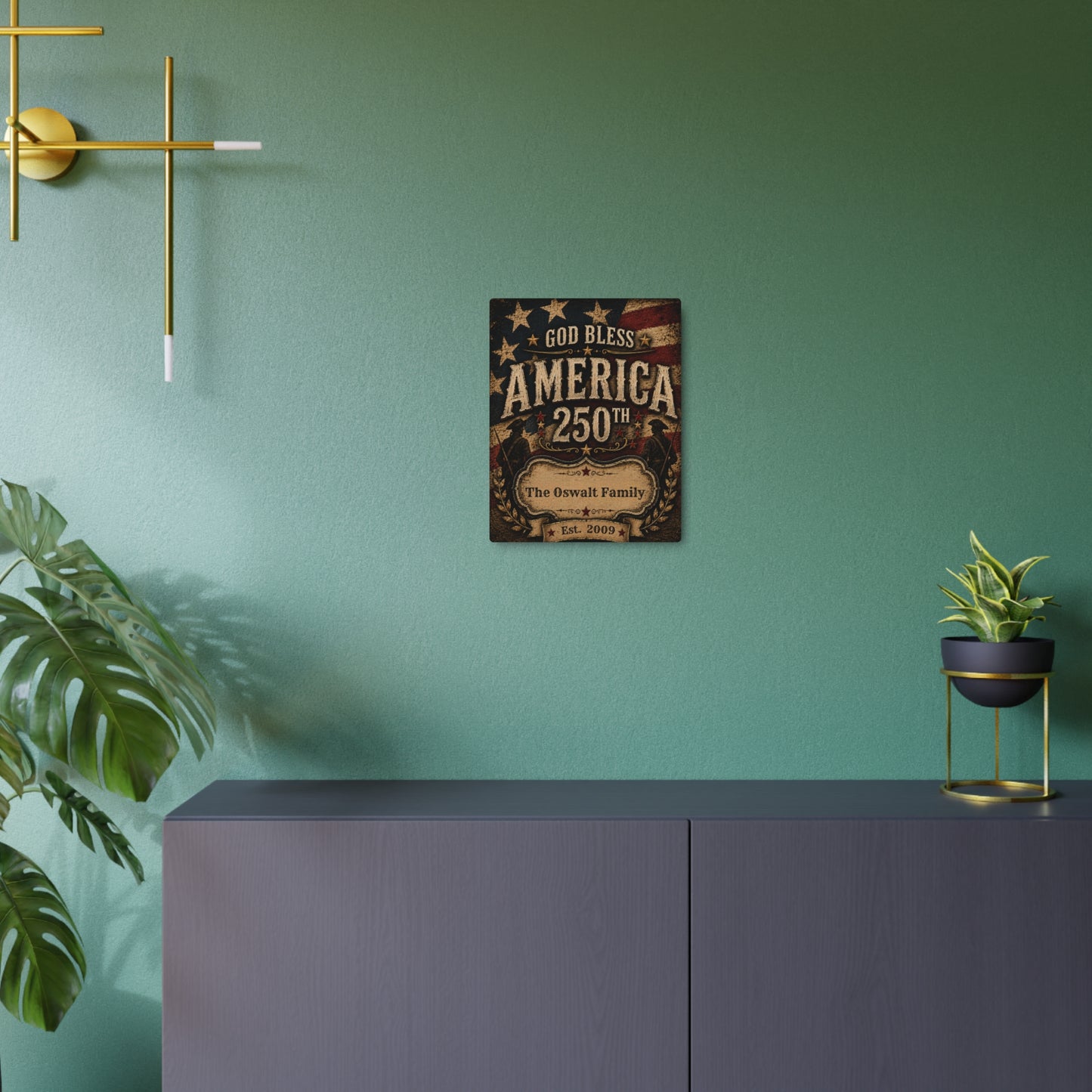 ⭐⭐ Personalized America 250 Metal Sign | Custom Family Name Patriotic Wall Decor | 250th Anniversary Home Sign | Vintage Americana Metal Plaque | Established Family Gift   ⭐⭐