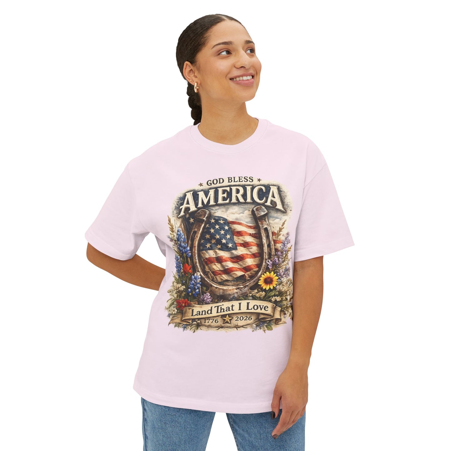 Flower USA Shirt, 250th Anniversary Shirt, 4th of July Gift, Independence Day T-Shirt, Patriotic USA Shirt, America Floral Land That I Love Tee