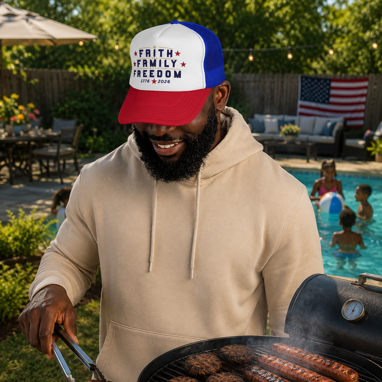 Patriotic 4th of July Cap - Faith - Family - Freedom
