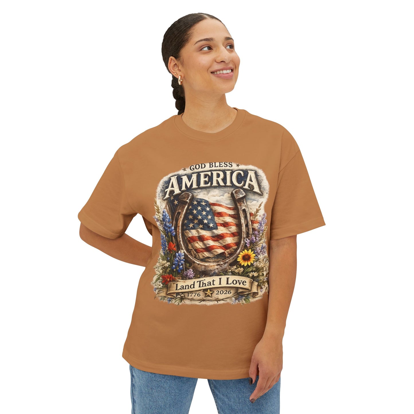Flower USA Shirt, 250th Anniversary Shirt, 4th of July Gift, Independence Day T-Shirt, Patriotic USA Shirt, America Floral Land That I Love Tee