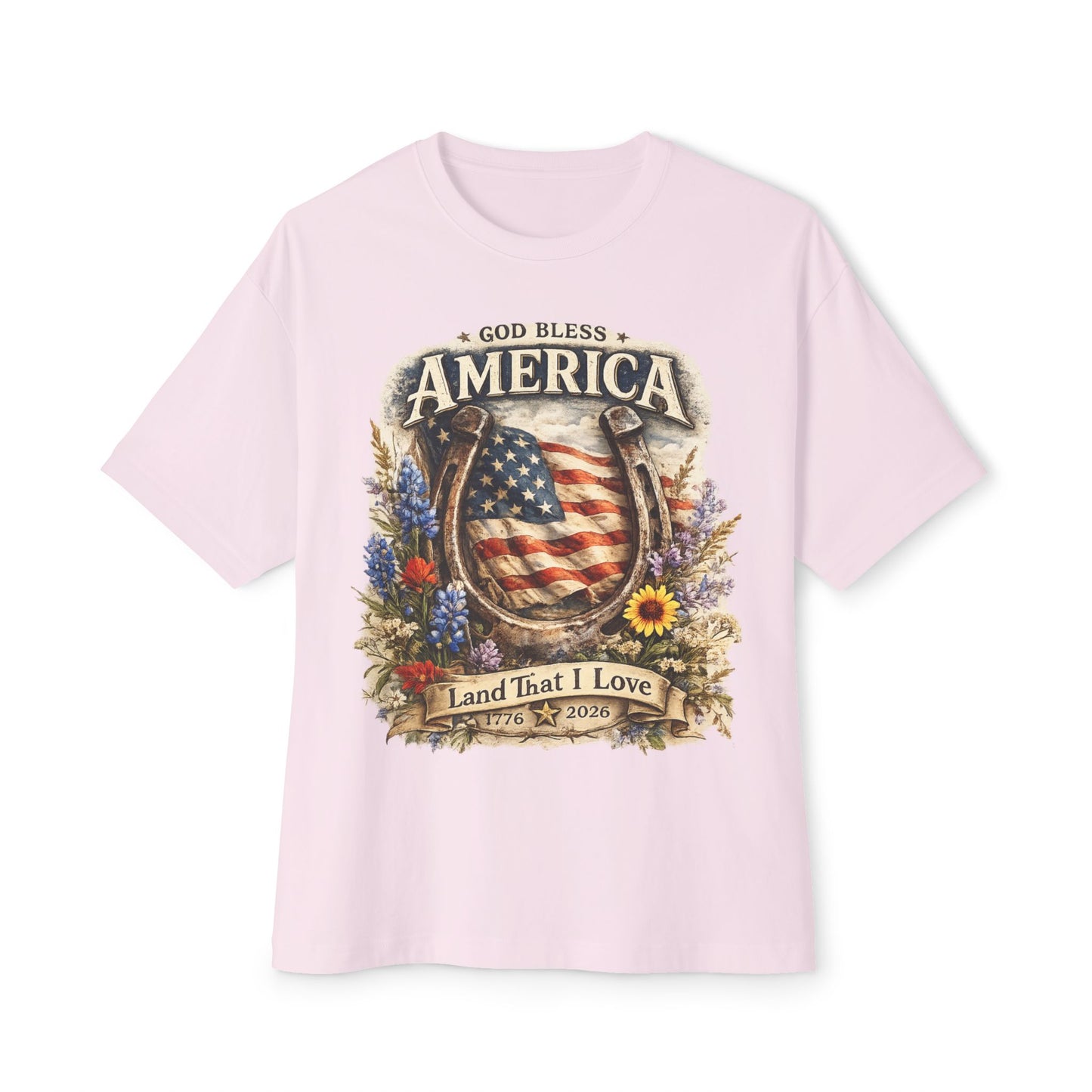 Flower USA Shirt, 250th Anniversary Shirt, 4th of July Gift, Independence Day T-Shirt, Patriotic USA Shirt, America Floral Land That I Love Tee