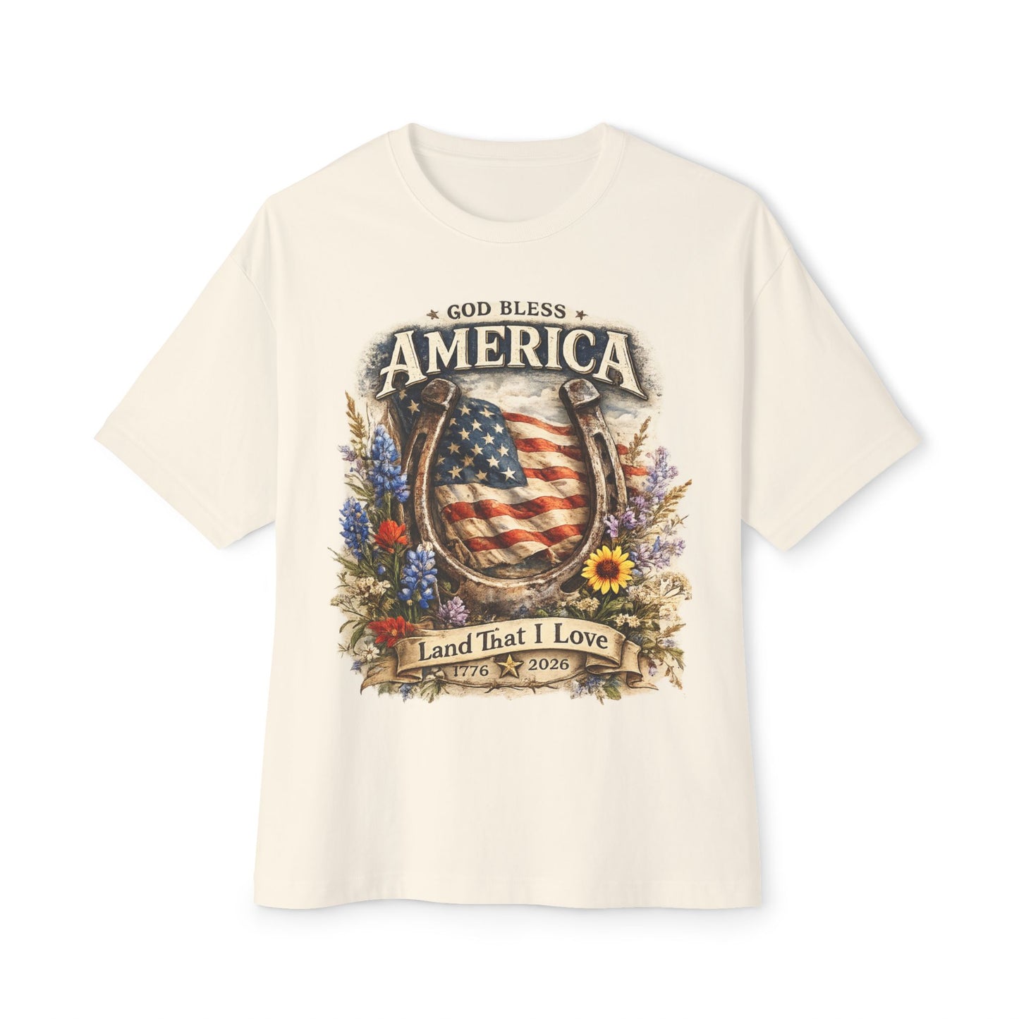 Flower USA Shirt, 250th Anniversary Shirt, 4th of July Gift, Independence Day T-Shirt, Patriotic USA Shirt, America Floral Land That I Love Tee