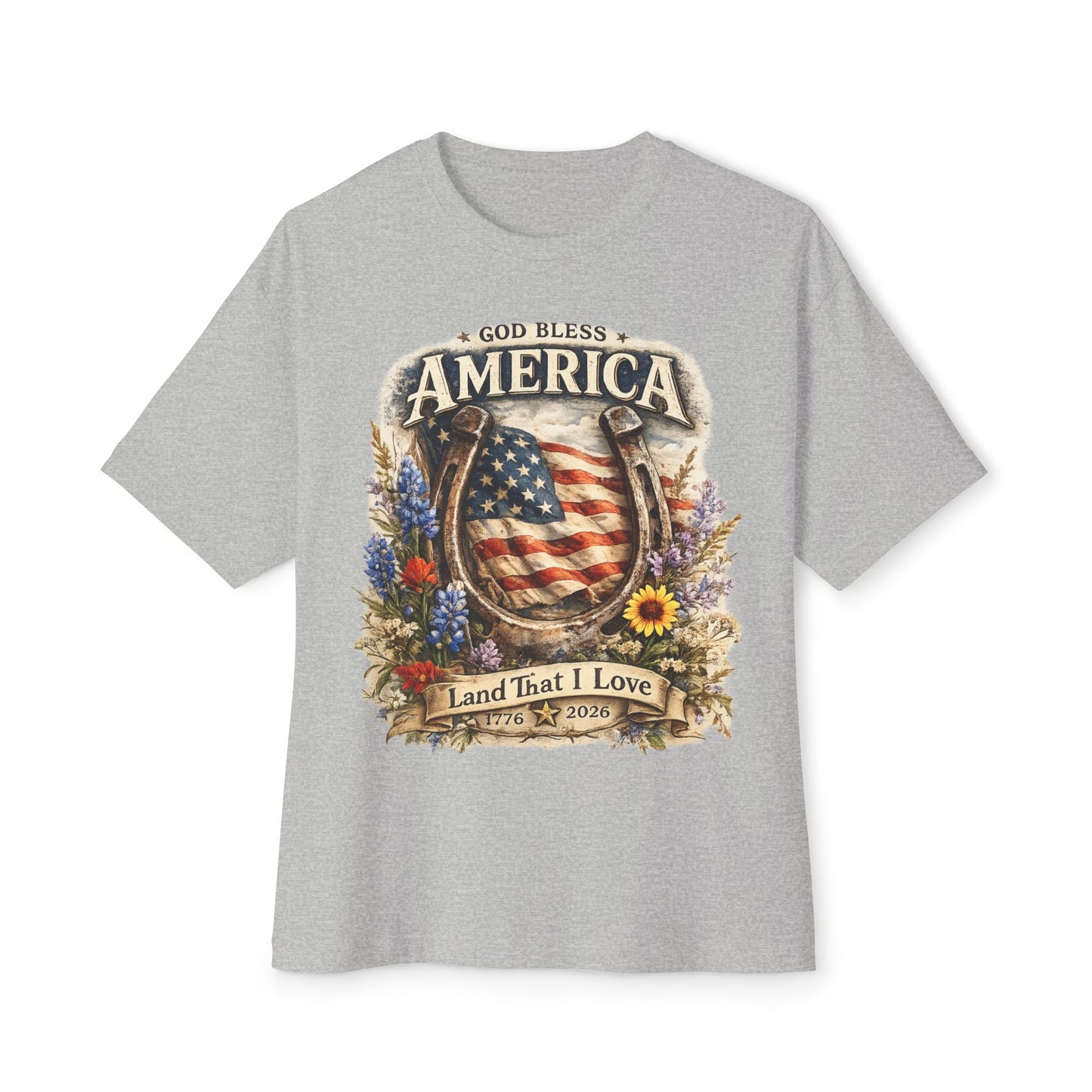 Flower USA Shirt, 250th Anniversary Shirt, 4th of July Gift, Independence Day T-Shirt, Patriotic USA Shirt, America Floral Land That I Love Tee