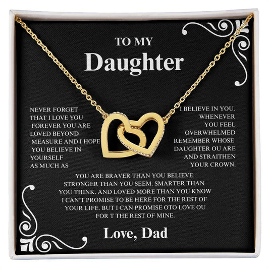 BEAUTIFUL GIFT FOR DAUGHTER FROM DAD. "NEVER FORGET" NECKLACE.