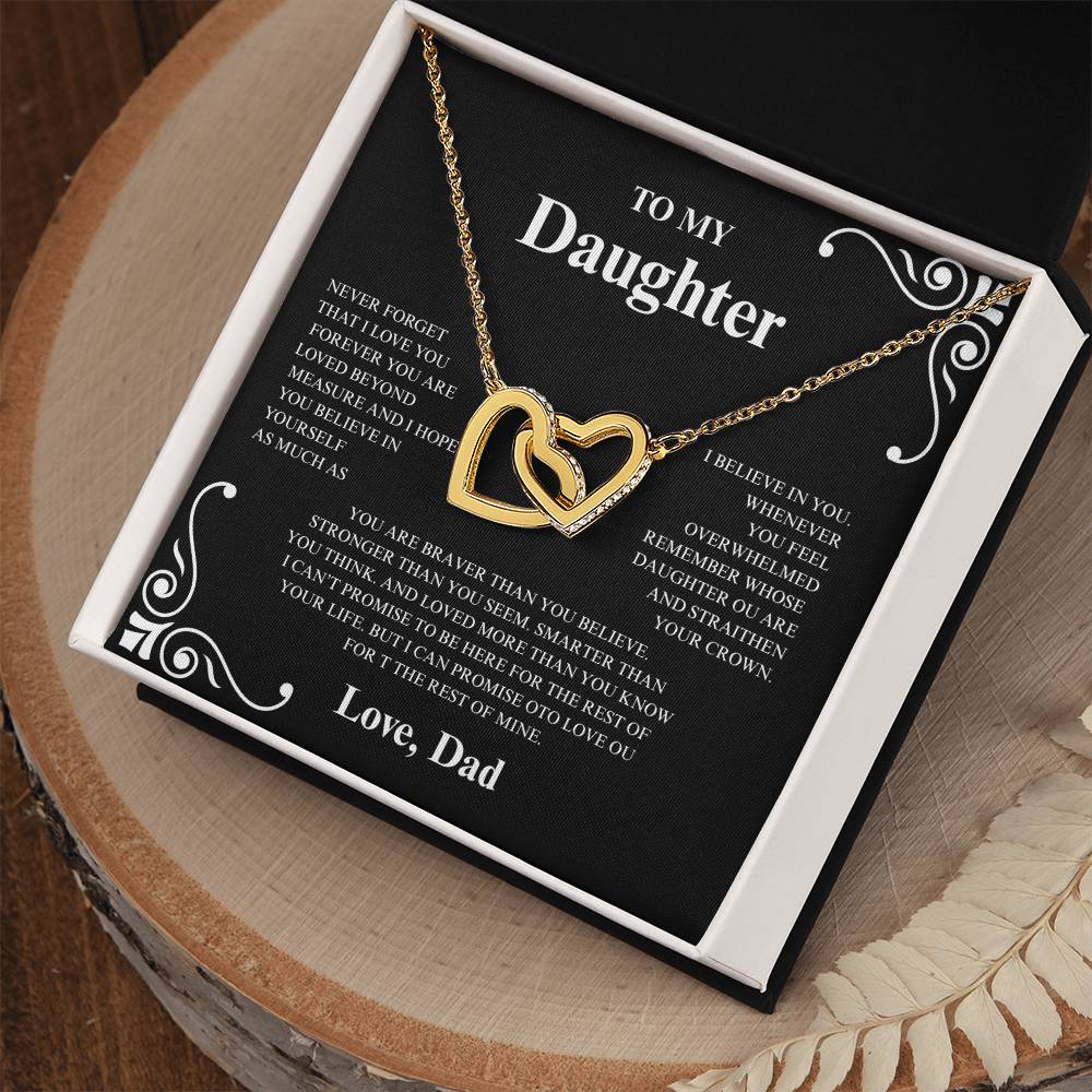 BEAUTIFUL GIFT FOR DAUGHTER FROM DAD. "NEVER FORGET" NECKLACE.
