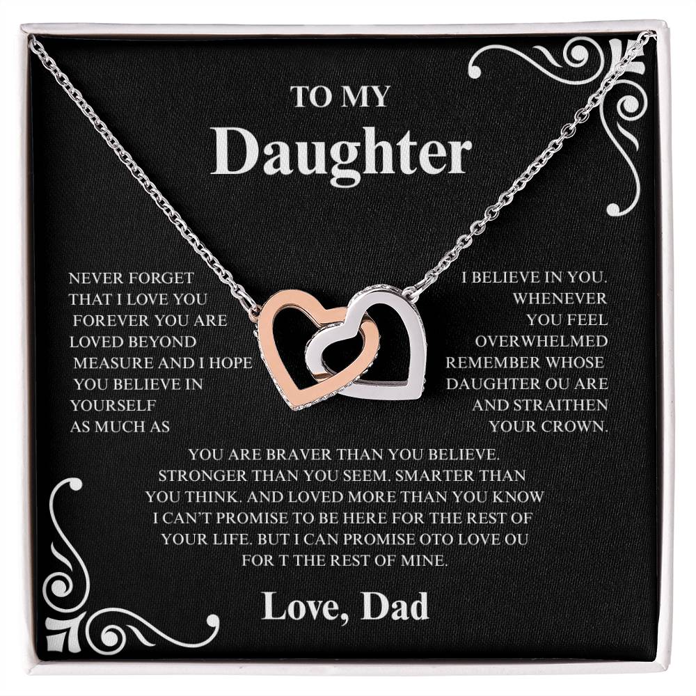 BEAUTIFUL GIFT FOR DAUGHTER FROM DAD. "NEVER FORGET" NECKLACE.