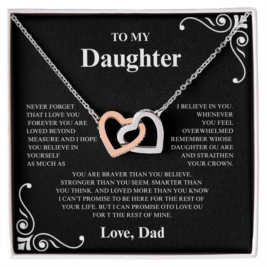 BEAUTIFUL GIFT FOR DAUGHTER FROM DAD. "NEVER FORGET" NECKLACE.
