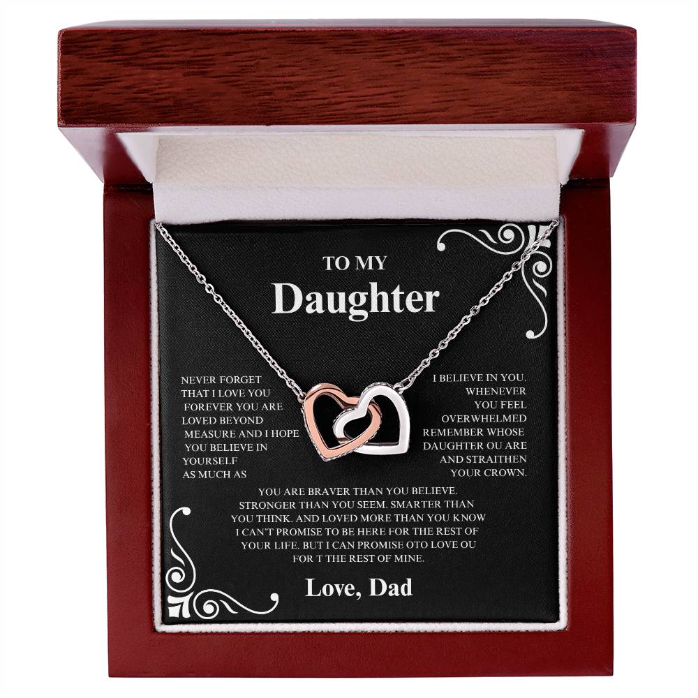 BEAUTIFUL GIFT FOR DAUGHTER FROM DAD. "NEVER FORGET" NECKLACE.