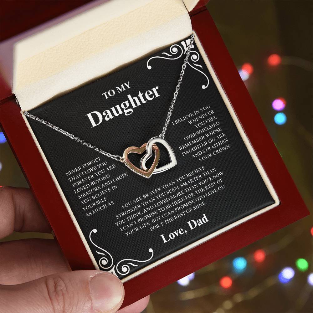 BEAUTIFUL GIFT FOR DAUGHTER FROM DAD. "NEVER FORGET" NECKLACE.